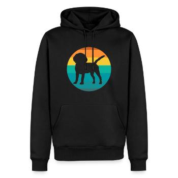Chien Beagles Vintage Retro Beagle - Sweat à capuche Premium bio Homme - noir - Devant - Nico (187cm)