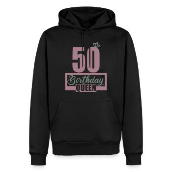 50e anniversaire 50 ans 50 années 50 Birthday Queen - Sweat à capuche Premium bio Homme - noir - Devant - Nico (187cm)