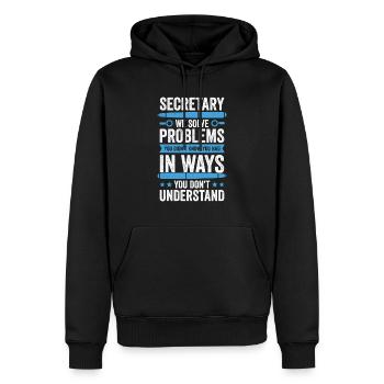 Drôle de secrétariat Secrétaire Cadeau - Sweat à capuche Premium bio Homme - noir - Devant - Nico (187cm)