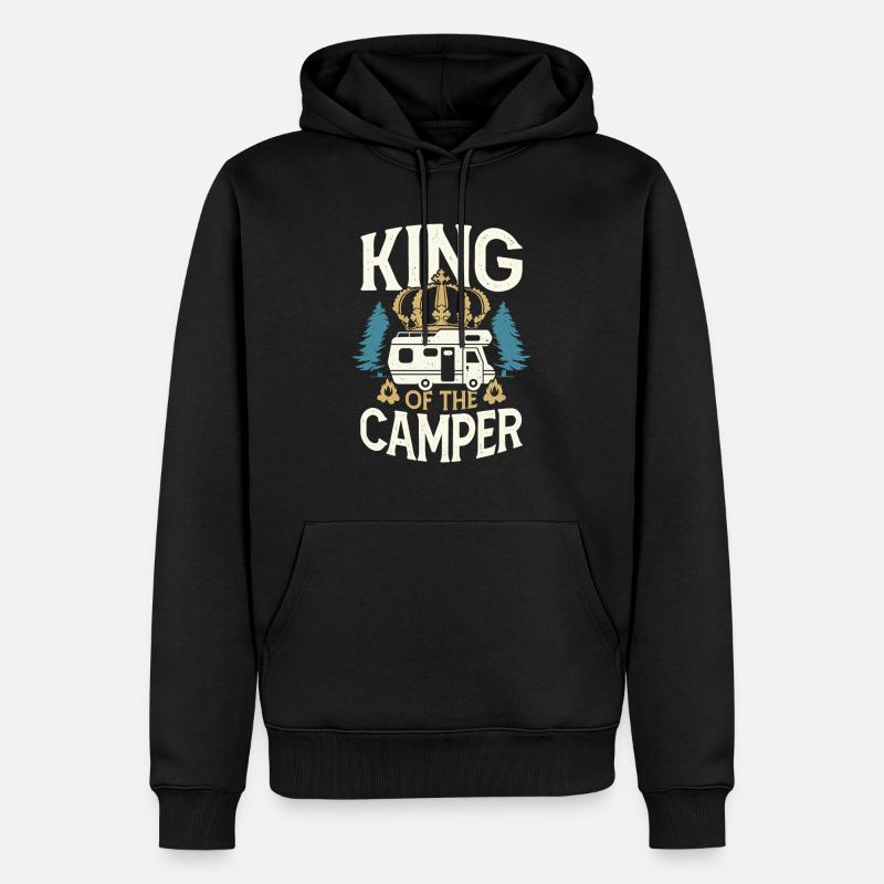 Camping Camping Camping Camper Cadeau - Sweat à capuche Premium bio Homme - noir