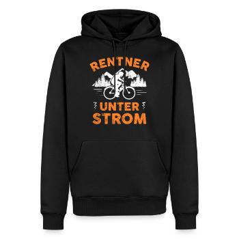 Rentner E-Bike ebike Fahrrad Spruch - Männer Premium Bio Hoodie - Schwarz - Vorne - Nico (187cm)
