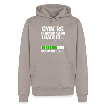 Récupération de cadeau d'opération de chirurgie du genou drôle - Sweat à capuche Premium bio Homme - taupe - Devant - Nico (187cm)