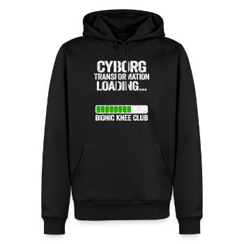 Knee Replacement Surgery Cyborg Transformation - Men’s Premium Organic Hoodie - black - Front - Nico (187cm)