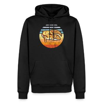 Leopard Gecko Retro Vintage Sunset - Männer Premium Bio Hoodie - Schwarz - Vorne - Nico (187cm)