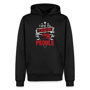 Judo throw people - Sweat à capuche Premium bio Homme - noir - Devant - Nico (187cm)