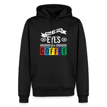 Ophtalmologiste Will Check Eyes For Coffee - Sweat à capuche Premium bio Homme - noir - Devant - Nico (187cm)