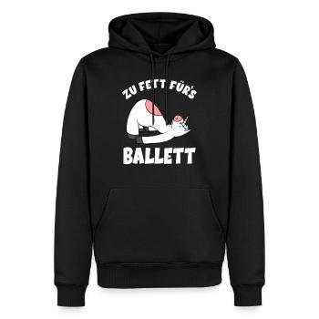 Ballerina Ballett Einhorn - Zu Fett Fürs Ballett - Männer Premium Bio Hoodie - Schwarz - Vorne - Nico (187cm)