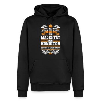 Konditor Spruch - Männer Premium Bio Hoodie - Schwarz - Vorne - Nico (187cm)
