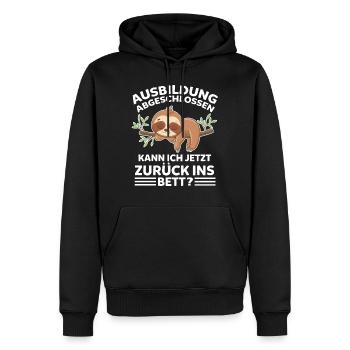 Faultier Ausbildung Azubi Auszubildende - Männer Premium Bio Hoodie - Schwarz - Vorne - Nico (187cm)
