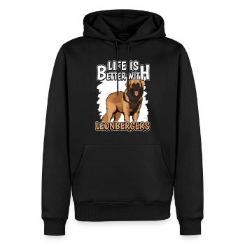 Leonberger Life Is Better With Leonbergers - Sweat à capuche Premium bio Homme - noir - Devant - Nico (187cm)