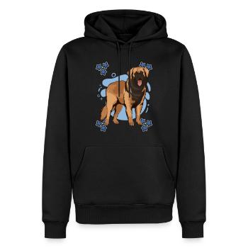 Leonberger Blue Design - Männer Premium Bio Hoodie - Schwarz - Vorne - Nico (187cm)