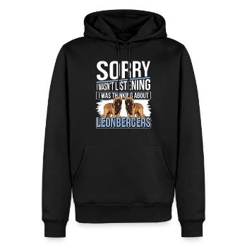 Leonberger Sorry I Quel thinking About Leonbergers - Sweat à capuche Premium bio Homme - noir - Devant - Nico (187cm)