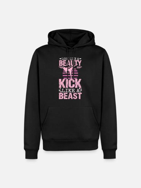 Karaté beauty - Sweat à capuche Premium bio Homme - noir