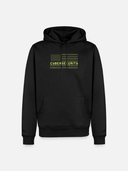 CYBERSECURITY Cybersecurity US Flag - Sweat à capuche Premium bio Homme - noir
