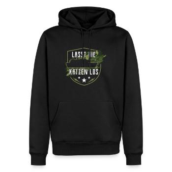 Panzer - Männer Premium Bio Hoodie - Schwarz - Vorne - Nico (187cm)