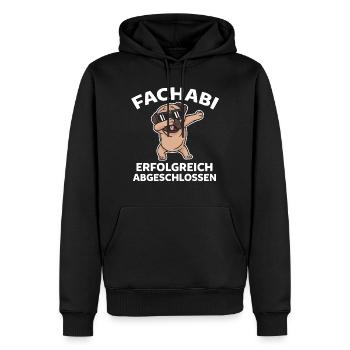 Hund Mops Gymnasium Fachabi Fachabitur Schulabschl - Männer Premium Bio Hoodie - Schwarz - Vorne - Nico (187cm)