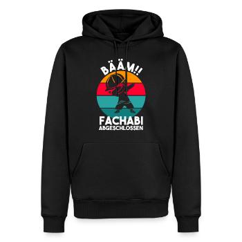 Bääm Fachabitur Abgeschlossen Gymnasium Matura Fac - Männer Premium Bio Hoodie - Schwarz - Vorne - Nico (187cm)