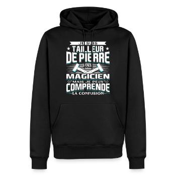 Tailleur de Pierre - Sweat à capuche Premium bio Homme - noir - Devant - Nico (187cm)
