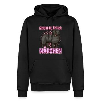 Neufundländer Mädchen - Männer Premium Bio Hoodie - Schwarz - Vorne - Nico (187cm)