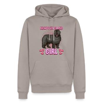 Terre-Neuve Newfoundland Girl - Sweat à capuche Premium bio Homme - taupe - Devant - Nico (187cm)