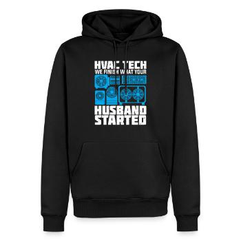 Climatisation Travail Professionnel Climatiseur cadeau - Sweat à capuche Premium bio Homme - noir - Devant - Nico (187cm)
