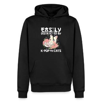 K-Pop Katzen Sprüche | Koreanischer Pop Geschenke - Männer Premium Bio Hoodie - Schwarz - Vorne - Nico (187cm)