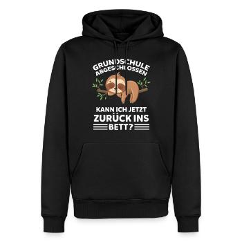 Faultier Grundschule Abschluss Schüler Grundschüle - Männer Premium Bio Hoodie - Schwarz - Vorne - Nico (187cm)