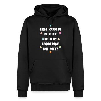 Ich komm nicht klar! Kommst du mit? Sommer Techno - Männer Premium Bio Hoodie - Schwarz - Vorne - Nico (187cm)