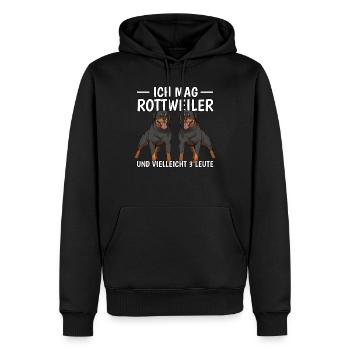 Rottweiler Ich mag Rottweiler - Männer Premium Bio Hoodie - Schwarz - Vorne - Nico (187cm)