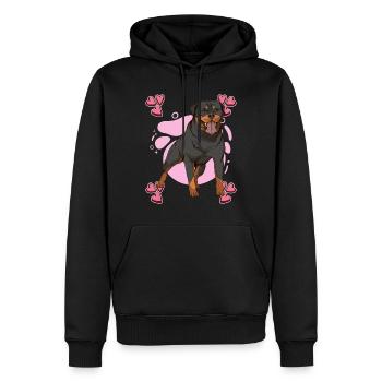 Rottweiler Heart Design - Sweat à capuche Premium bio Homme - noir - Devant - Nico (187cm)