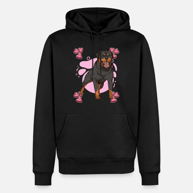 Rottweiler Heart Design - Sweat à capuche Premium bio Homme - noir