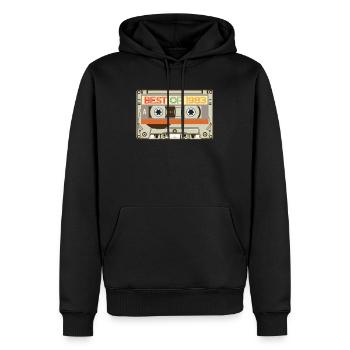 Vintage Cassette Tape Birthday Gifts Retro Born - Men’s Premium Organic Hoodie - black - Front - Nico (187cm)