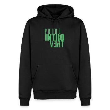 Timide introverti fier Introverti Introverti - Sweat à capuche Premium bio Homme - noir - Devant - Nico (187cm)