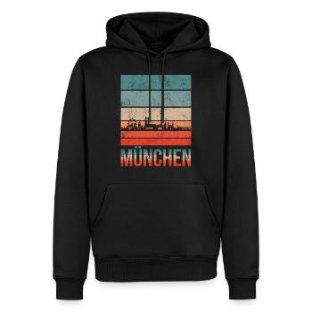 München Skyline - Männer Premium Bio Hoodie - Schwarz - Vorne - Nico (187cm)