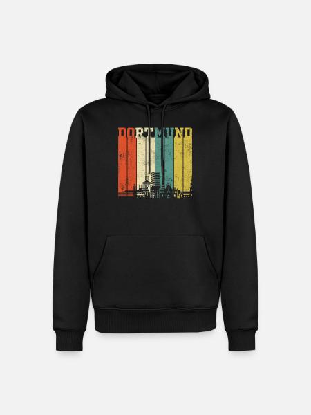 Dortmund Vintage Retro Style - Männer Premium Bio Hoodie - Schwarz