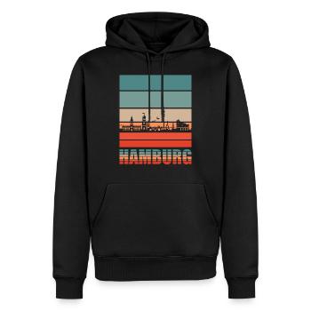 Hamburg HH Hansestadt Hamburger Geschenk - Männer Premium Bio Hoodie - Schwarz - Vorne - Nico (187cm)