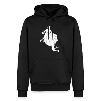 Basketball féminin Minimalisme cadeau basketball - Sweat à capuche Premium bio Homme - noir - Devant - Nico (187cm)