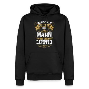 Dart Dartpfeil Dartspieler Darts Spruch Männer - Männer Premium Bio Hoodie - Schwarz - Vorne - Nico (187cm)