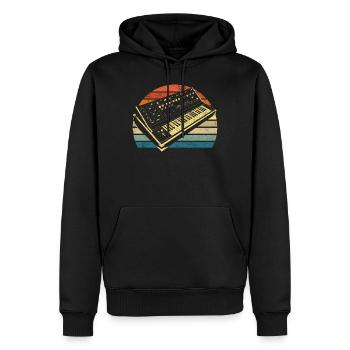 Synthesizer Keyboard Retro Vintage - Männer Premium Bio Hoodie - Schwarz - Vorne - Nico (187cm)
