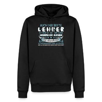 Bester Lehrer Schüler Schule Lustiges Geschenk - Männer Premium Bio Hoodie - Schwarz - Vorne - Nico (187cm)