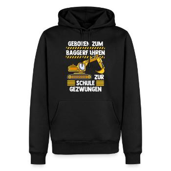 Bagger - Männer Premium Bio Hoodie - Schwarz - Vorne - Nico (187cm)