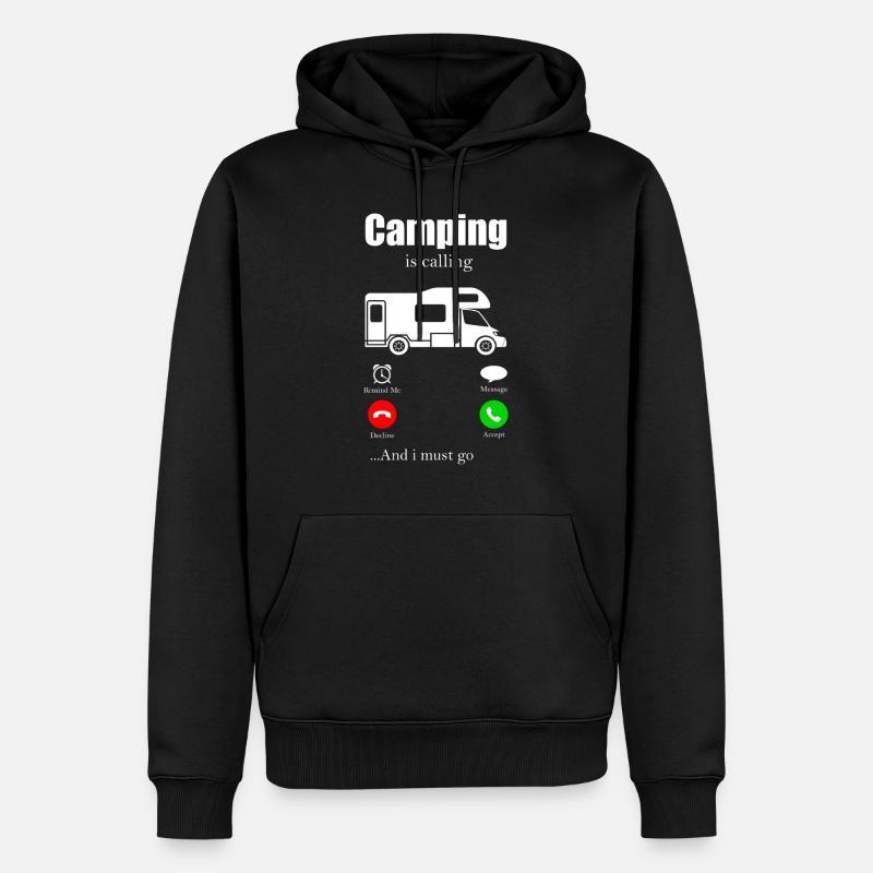 Camping - Sweat à capuche Premium bio Homme - noir