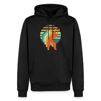 Retro Cricket - Cooles Vintage Cricketer Sport Geschenk - Männer Premium Bio Hoodie - Schwarz - Vorne - Nico (187cm)