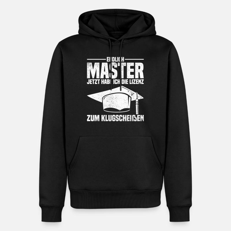 Master Abschluss Geschenk Lizenz Zum Klugscheißen - Männer Premium Bio Hoodie - Schwarz