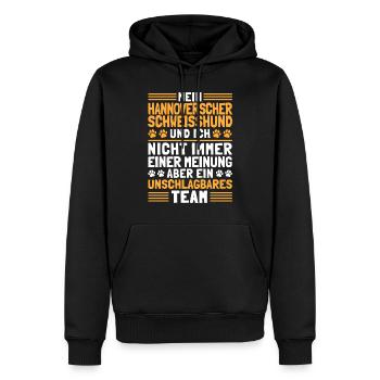 Hannoverscher Schweißhund und Ich Jagdhund - Männer Premium Bio Hoodie - Schwarz - Vorne - Nico (187cm)