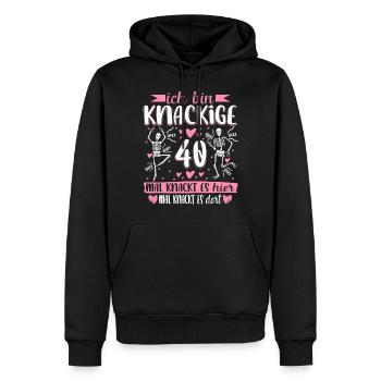 40 Geburtstag - Männer Premium Bio Hoodie - Schwarz - Vorne - Nico (187cm)