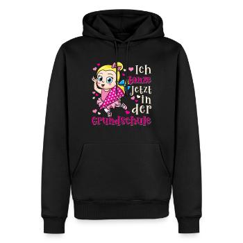 Scolarisation scolarisation Ballerine - Sweat à capuche Premium bio Homme - noir - Devant - Nico (187cm)