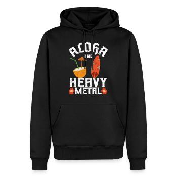 Hawaï Heavy Metal Aloha Retro Heavy Metal Rocker - Sweat à capuche Premium bio Homme - noir - Devant - Nico (187cm)