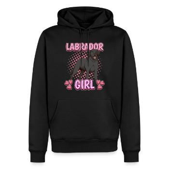 Schwarzer Labrador Labbi Labrador Girl - Sweat à capuche Premium bio Homme - noir - Devant - Nico (187cm)