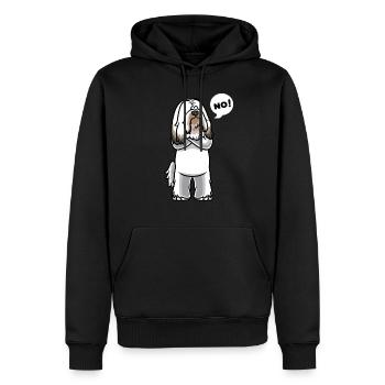 Têtu tibet terrier chien - Sweat à capuche Premium bio Homme - noir - Devant - Nico (187cm)